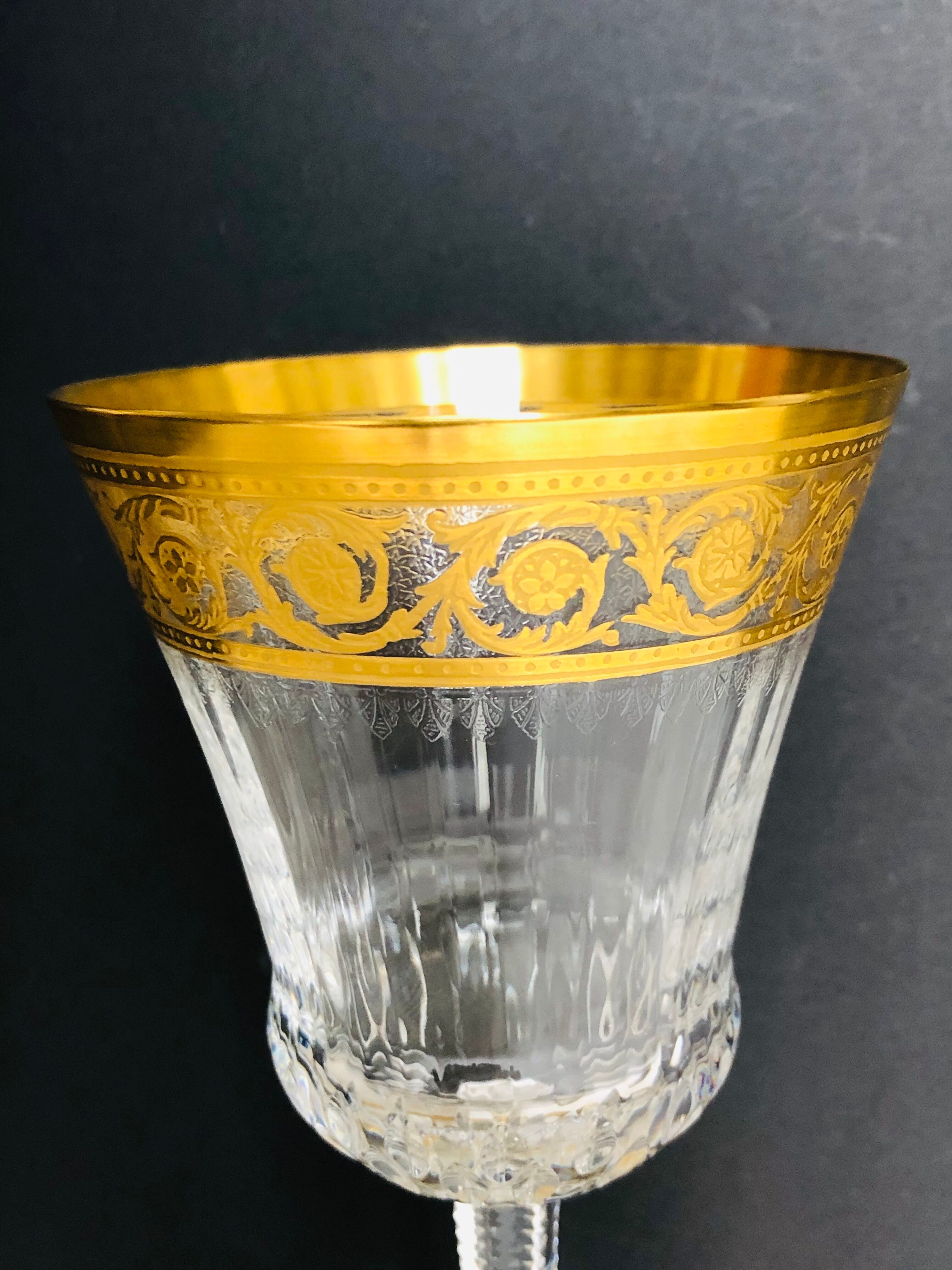 Set of 6 crystal water glasses from saint louis model thistle