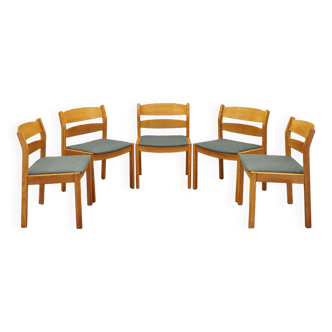 Set of five ash chairs, Danish design, 1960s, designer: Kurt Østervig, manufacturer: FDB Møbler