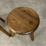 4 wooden tripod stools
