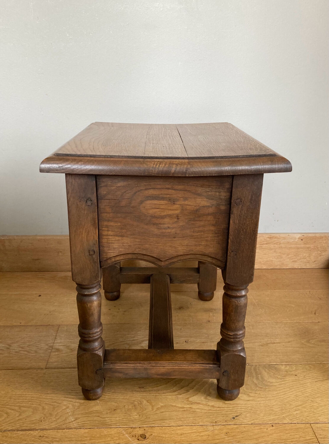 Chest bedside twentieth century solid oak pegged base spacer