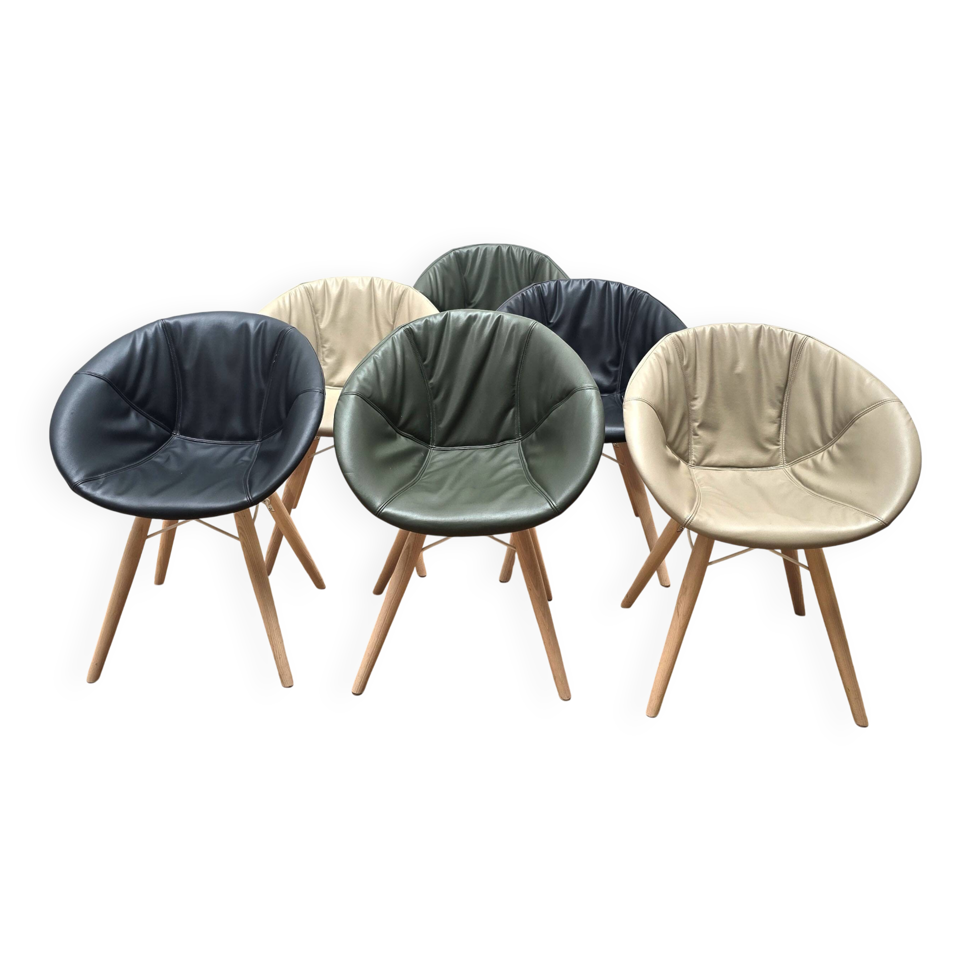 Suite de 6 fauteuils Gliss Wood 904, Pedrali