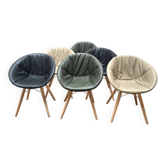 Suite de 6 fauteuils Gliss Wood 904, Pedrali