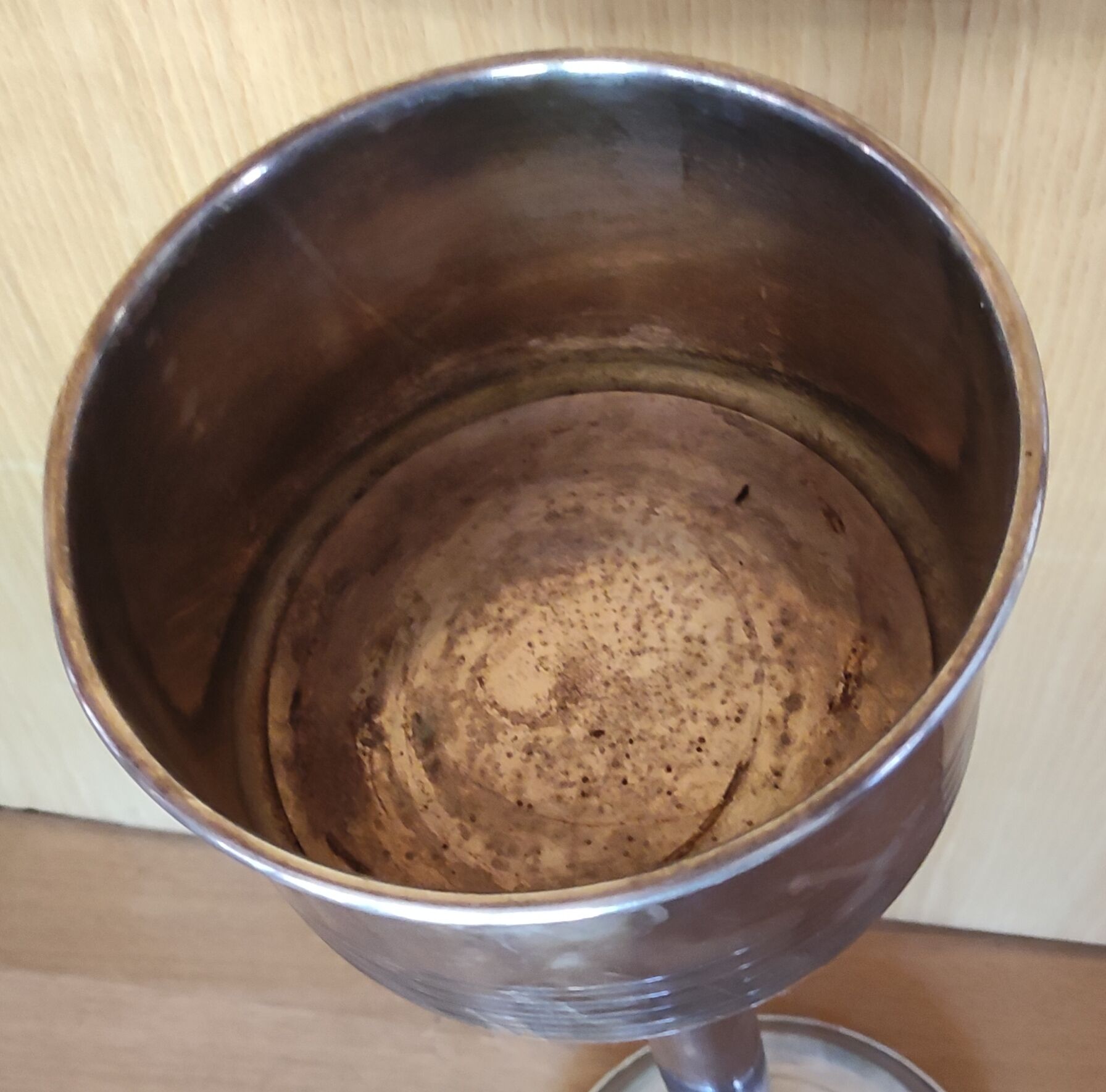 Old silver metal champagne bucket