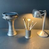 Ancienne lampe de bureau art deco en aluminium, 1920