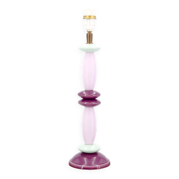 Lampe colonne en céramique tons pastels, années 90