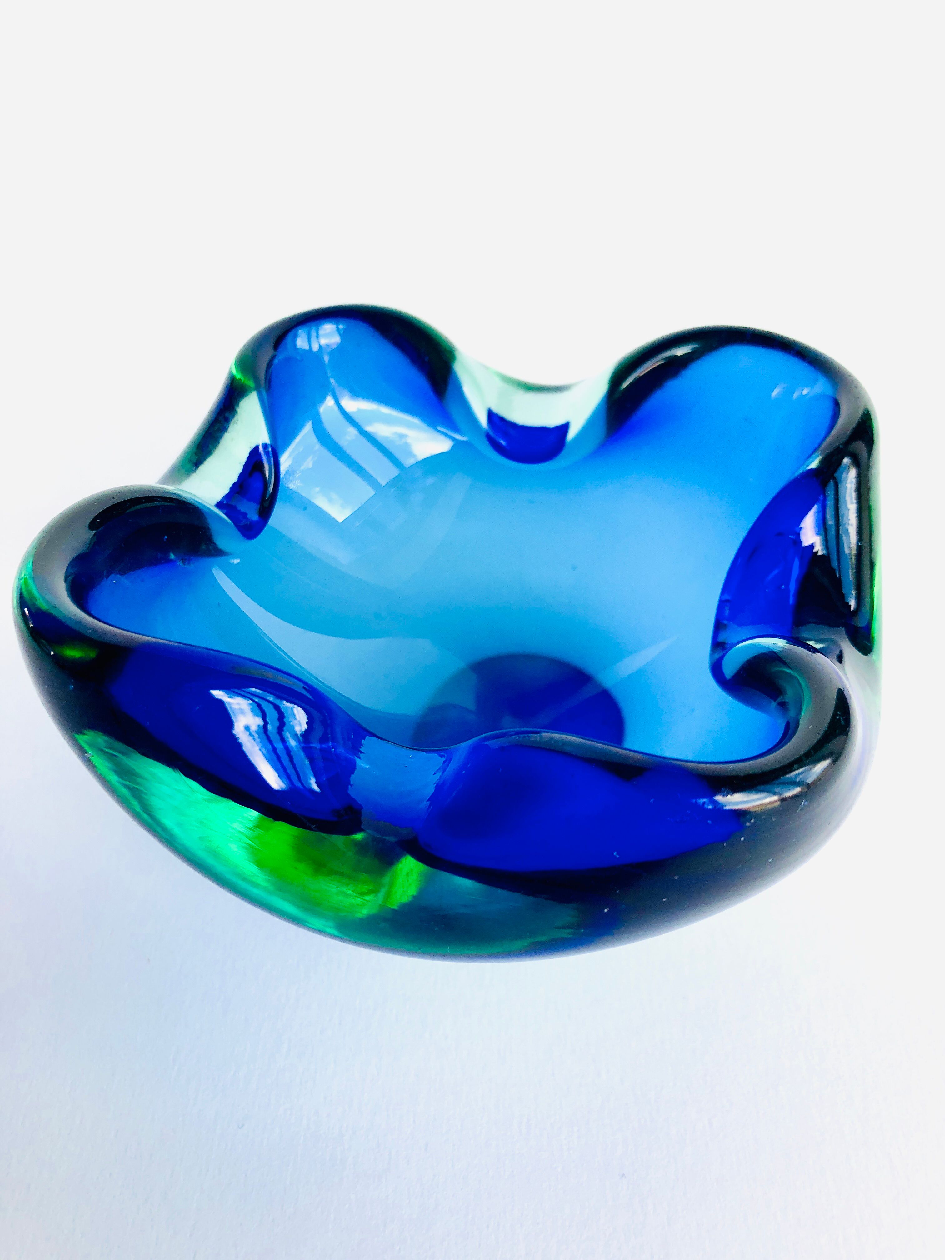 Vintage blue ashtray, Murano