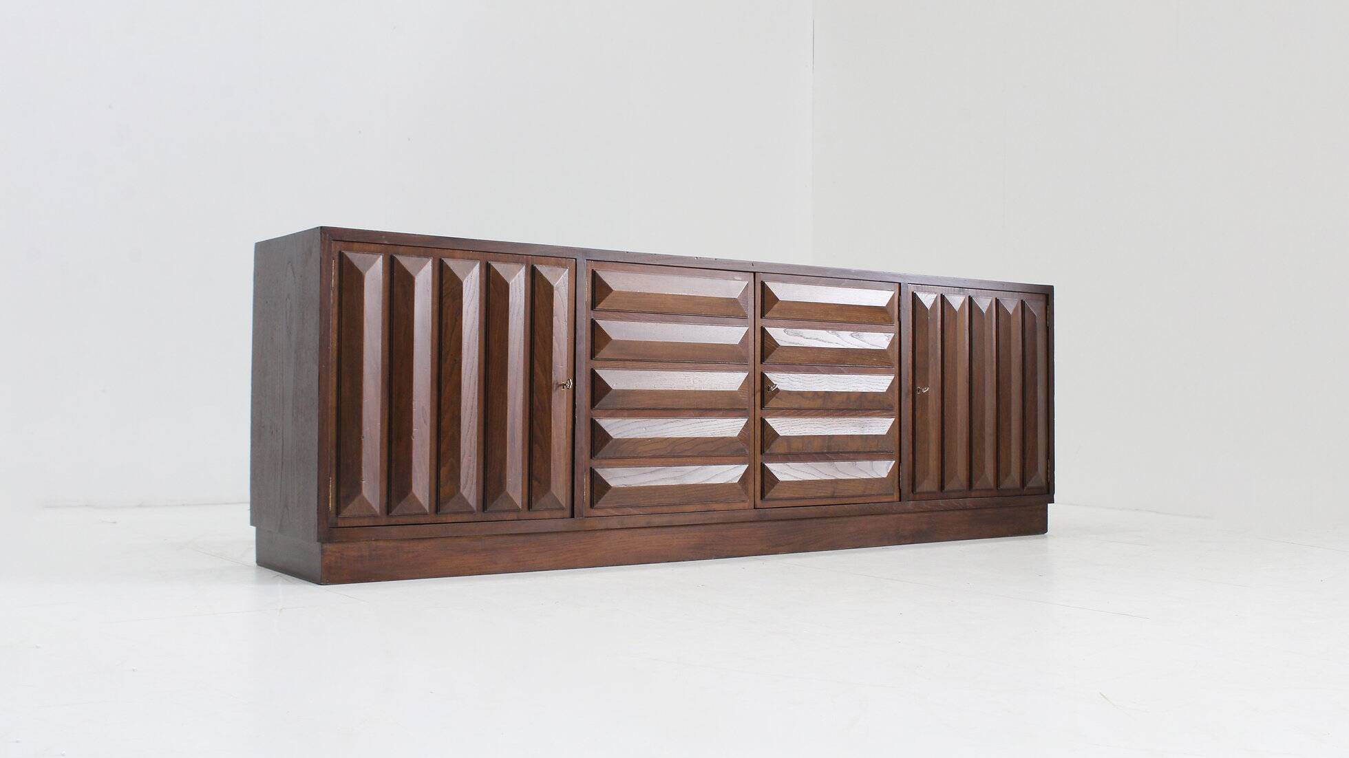 Spanish brutalist sideboard solid wood
