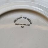 6 vintage octagonal beaded dessert plates - Johnson Brothers