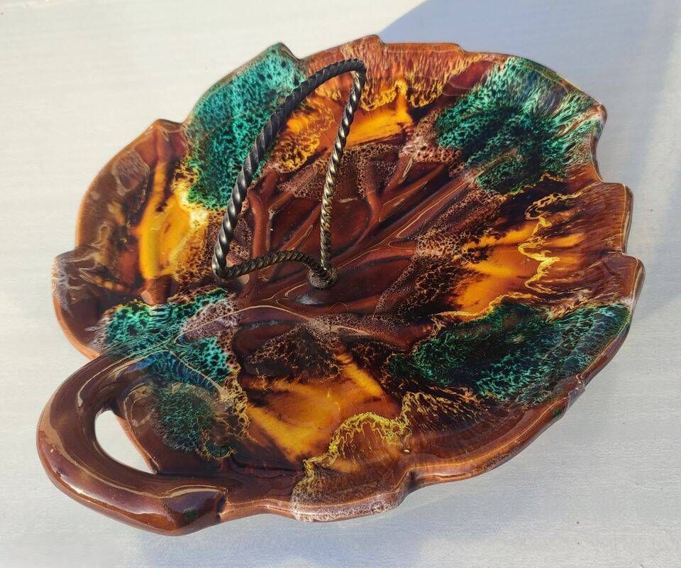Vintage enamelled ceramic plate Vallauris
