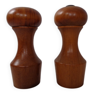 Mid-Century Teak Salt Shaker and Pepper Mill by Zassenhaus, 1960s, Set of 2