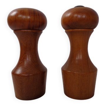 Mid-Century Teak Salt Shaker and Pepper Mill by Zassenhaus, 1960s, Set of 2