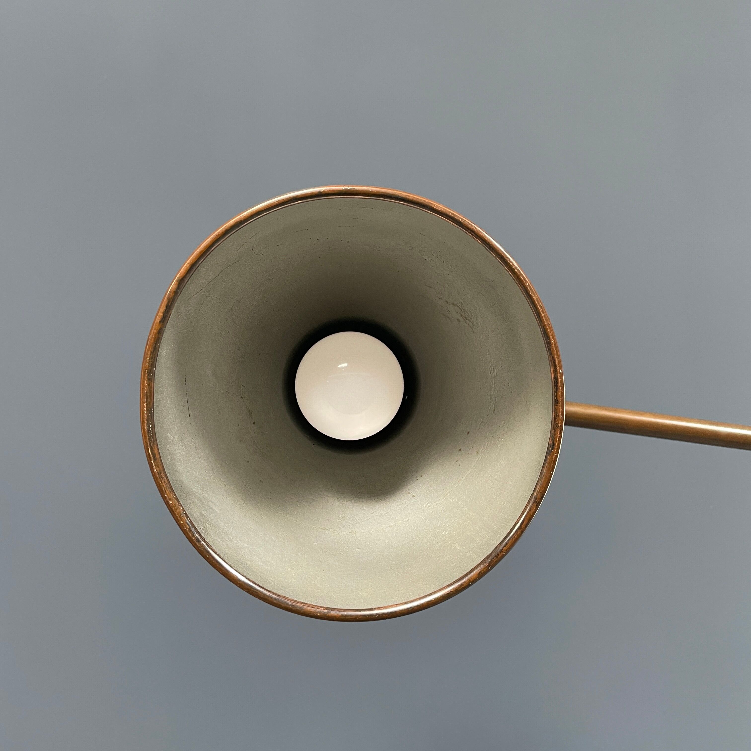 Industria Rotterdam clamp lamp made of brass and copper from the 1930s