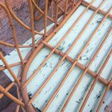 Rattan bassinet with hood arches