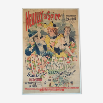 Covered poster of Misti from 1894 Neuilly Flowers Festival on seine years of the 1894 poster