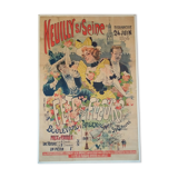 Affiche entoilée de Misti années 1894 Fête des Fleurs Neuilly sur seine années de l'affiche 1894