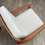 Pair of Scandinavian armchairs "PJ56" with high back by Grete Jalk for Poul Jeppesen