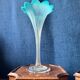 Pair of "tulip" soliflore vases in blue opaline glass – N period