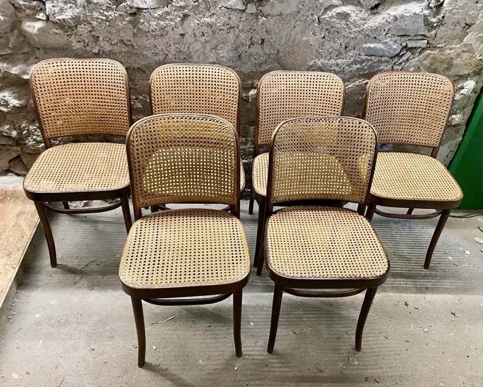 Suite de 6 chaises par Josef Hoffmann pour Thonet années 60