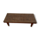 Afro style carved wooden table with glass top