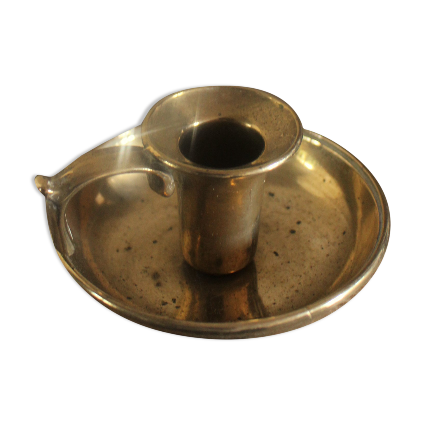 Cave rat brass candle holder