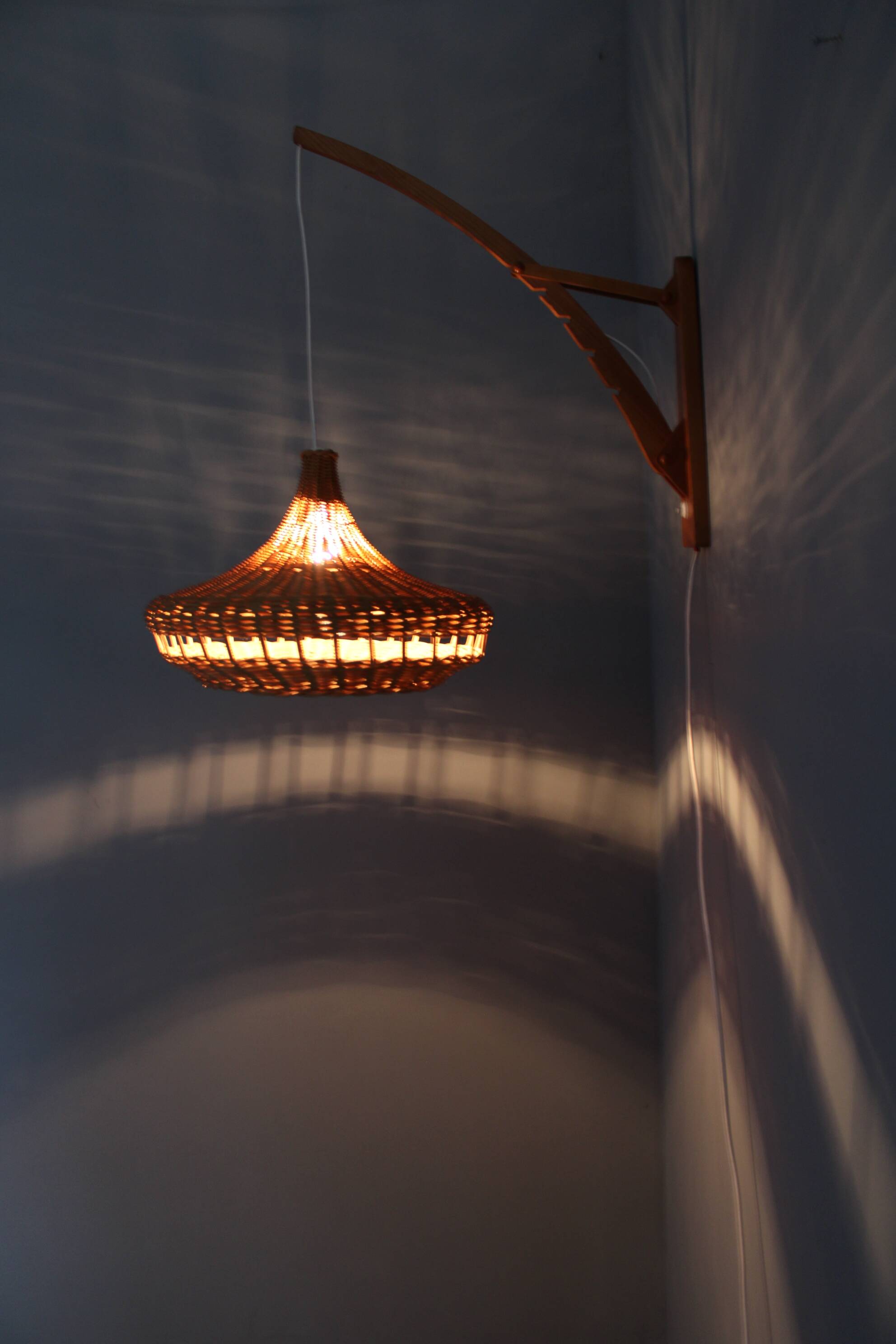 1960s Wall Wooden Lamp by Pokrok Zilina, Czechoslovakia