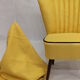 50s vintage cocktail armchair "yellow lelievre fabric