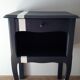 Navy blue and white bedside