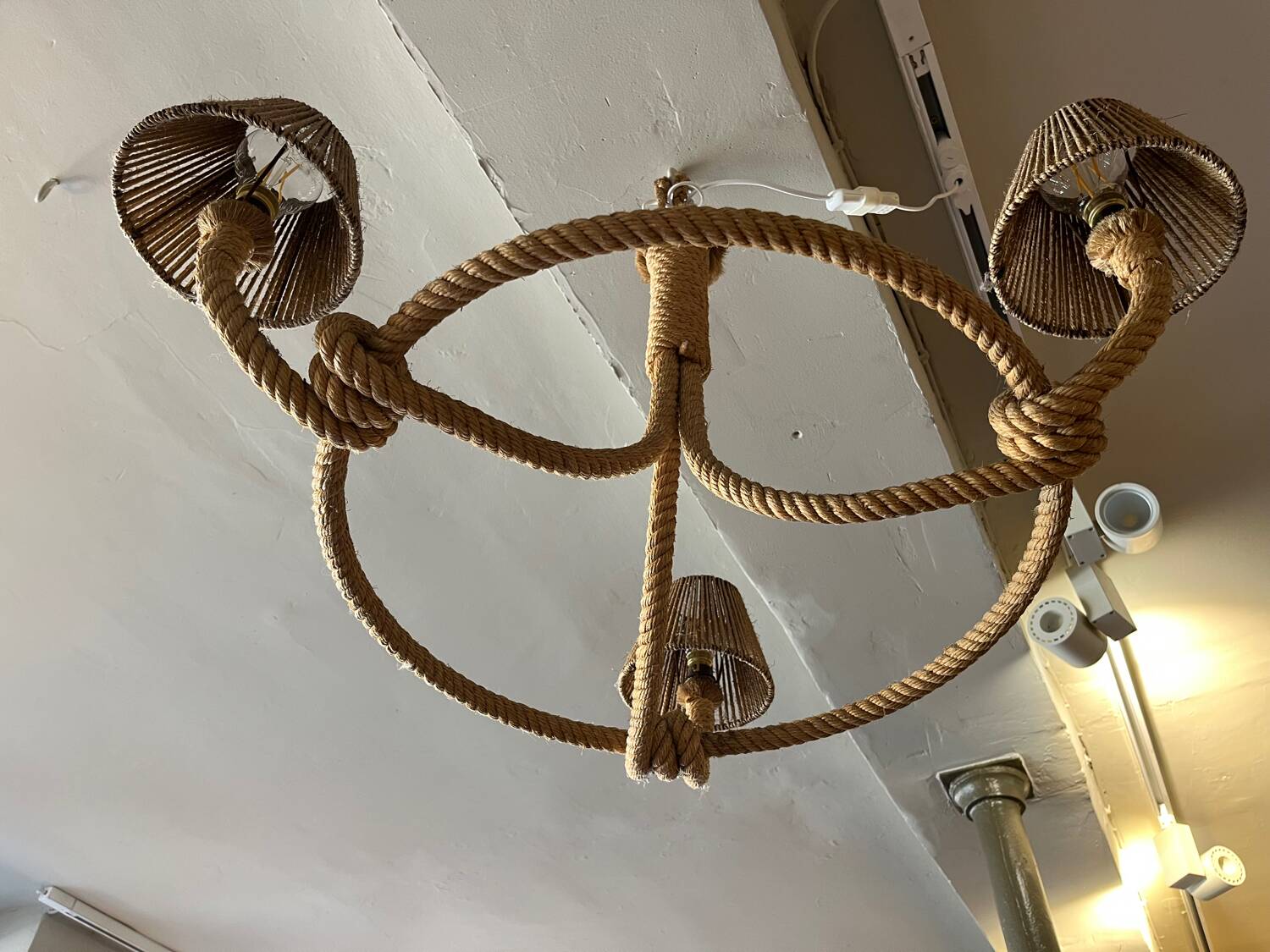 Cord chandelier 1970 Berthes Glasser