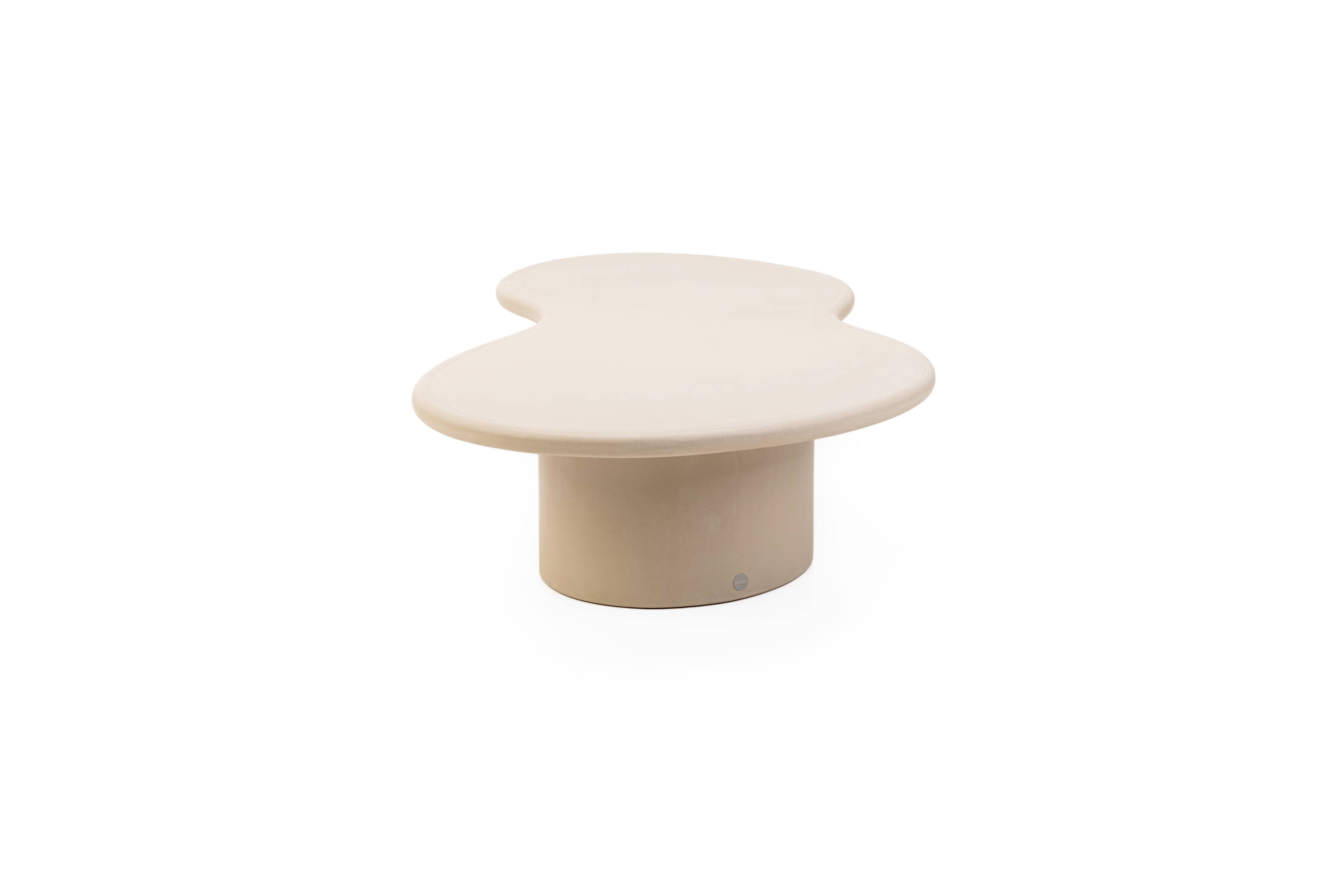 Customizable Handmade Sculptural Plaster Coffee Table, Organic shape, O150