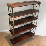 Mahogany and brass shelf attributed to Jansen