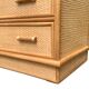 Rattan and wicker chest of drawers and mirror from the 1970s.