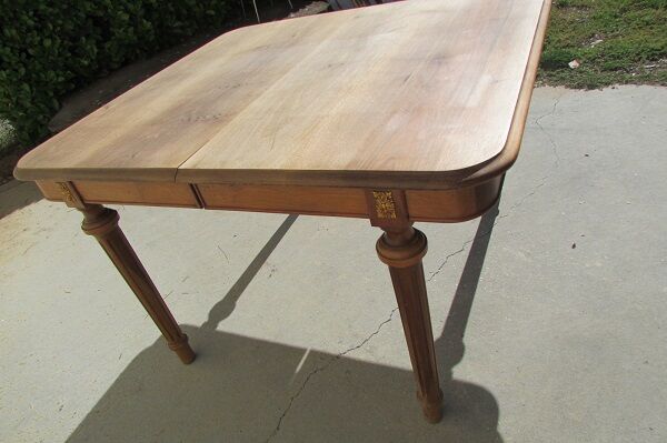 Art Deco square table in solid walnut, 14 people