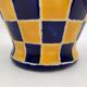 Vintage ceramic vase, blue and yellow checkerboards - 1950s-1960s