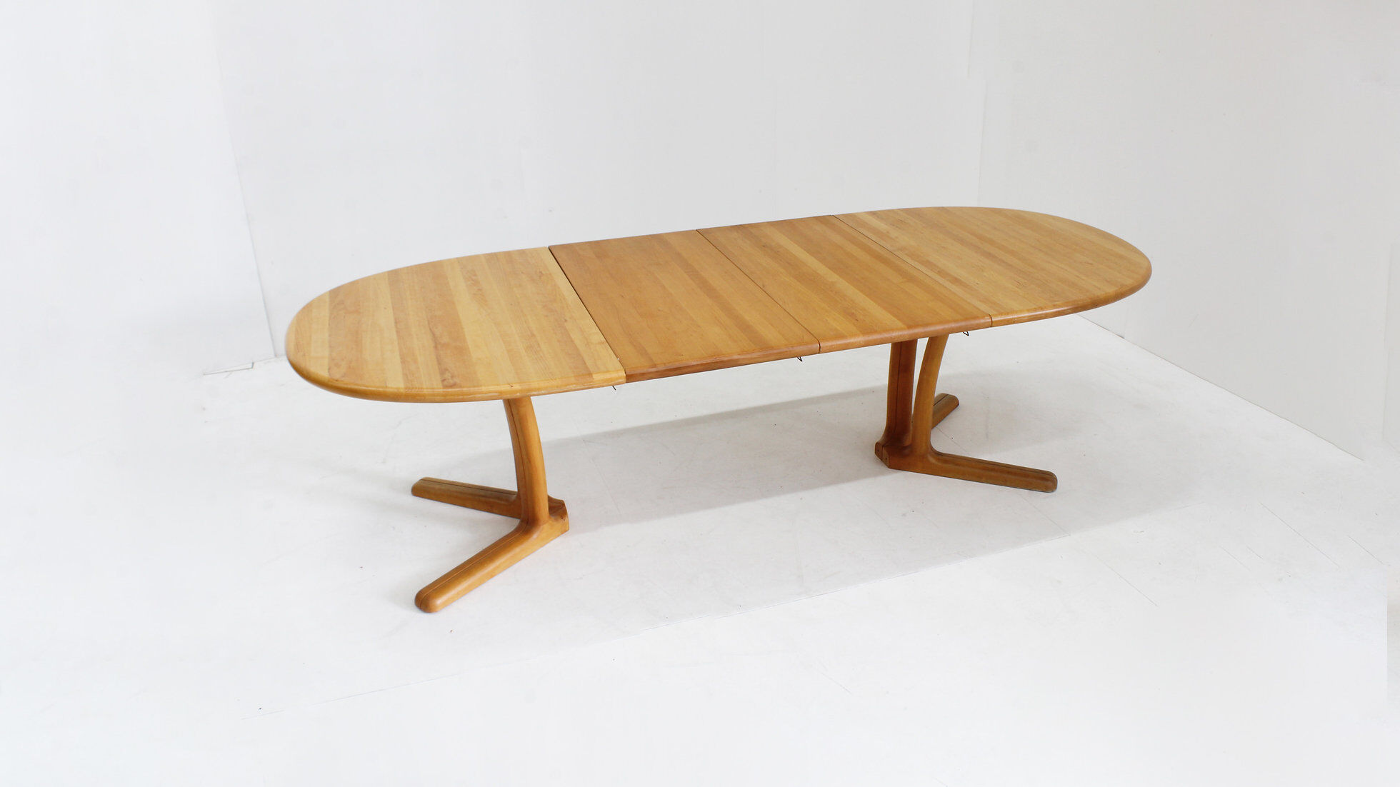Vintage Dyrlund Danish oval extendable dining table 1960s
