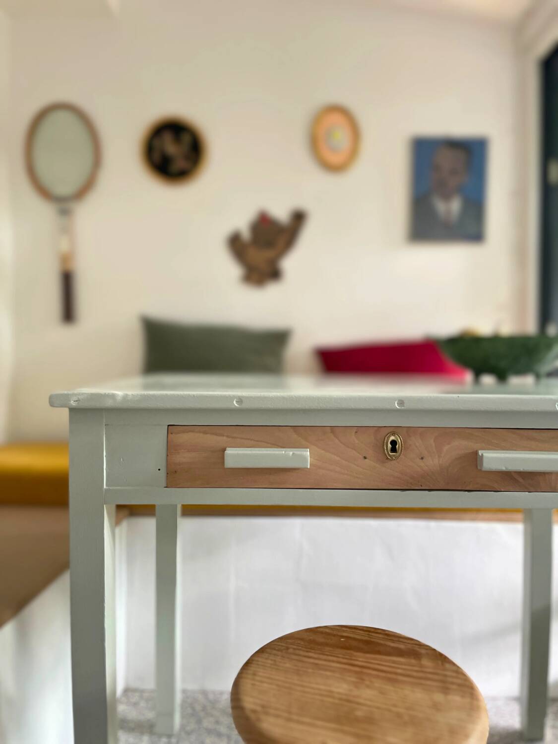 Painted wooden desk