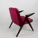 Burgundy Raspberry Bunny Armchair by Józef Chierowski