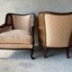 Pair of vintage 1940 canned armchairs