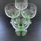 Service of 4 engraved white wine glasses