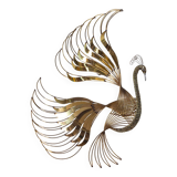 Impressive wall "Peacock" wall sculpture in brass by Curtis Jere, 1980s