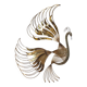 Impressive wall "Peacock" wall sculpture in brass by Curtis Jere, 1980s