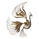 Impressive wall "Peacock" wall sculpture in brass by Curtis Jere, 1980s