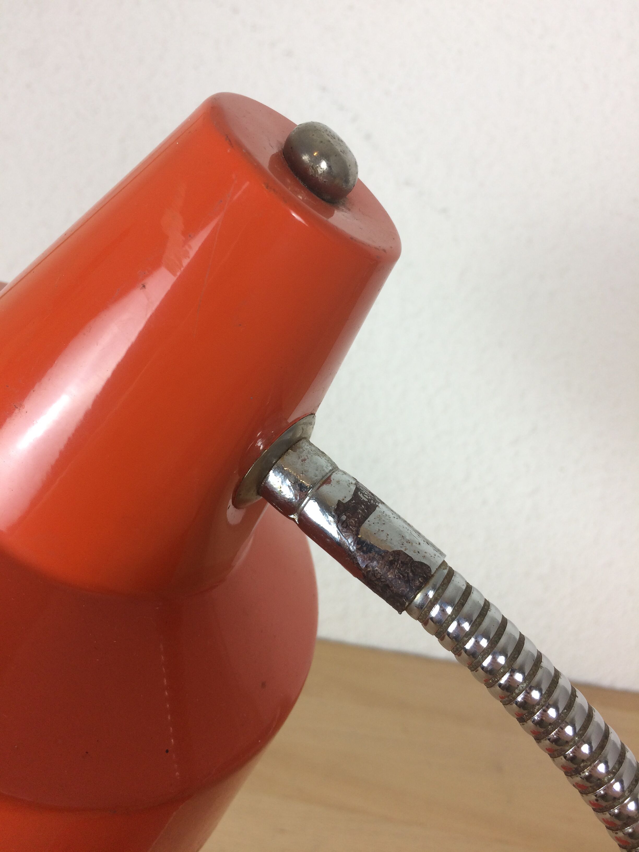 Vintage orange metal desk lamp