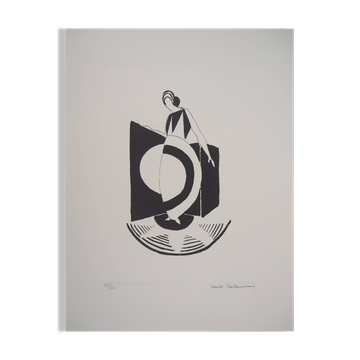 Sonia delaunay : robe graphique art deco - lithographie signée