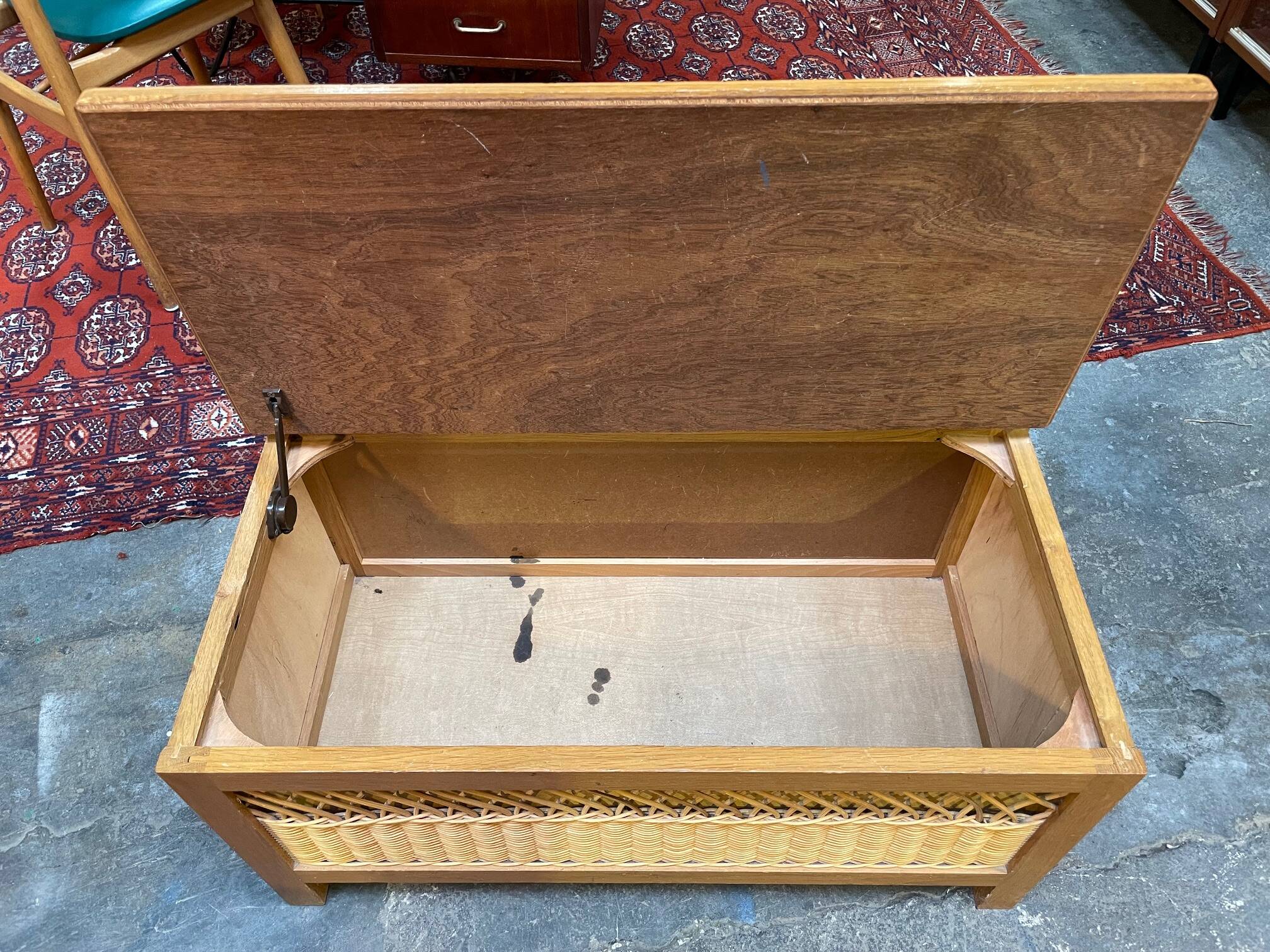 Vintage 1960s rattan toy chest