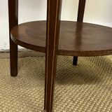 Pedestal table / Round seat in wood marquetry