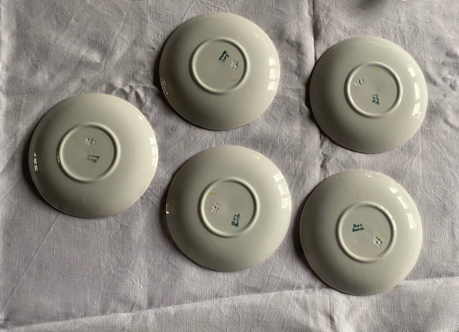 Lot de 5 assiettes à mignardises KG Luneville