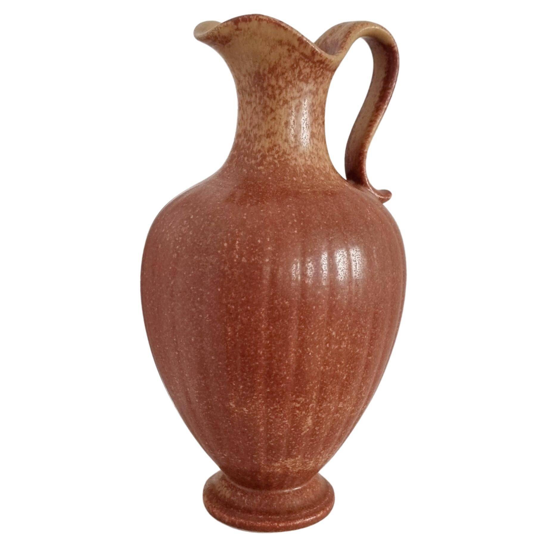 Large decorative vase/carafe in modern Scandinavian ceramic by Gunnar Nylund.