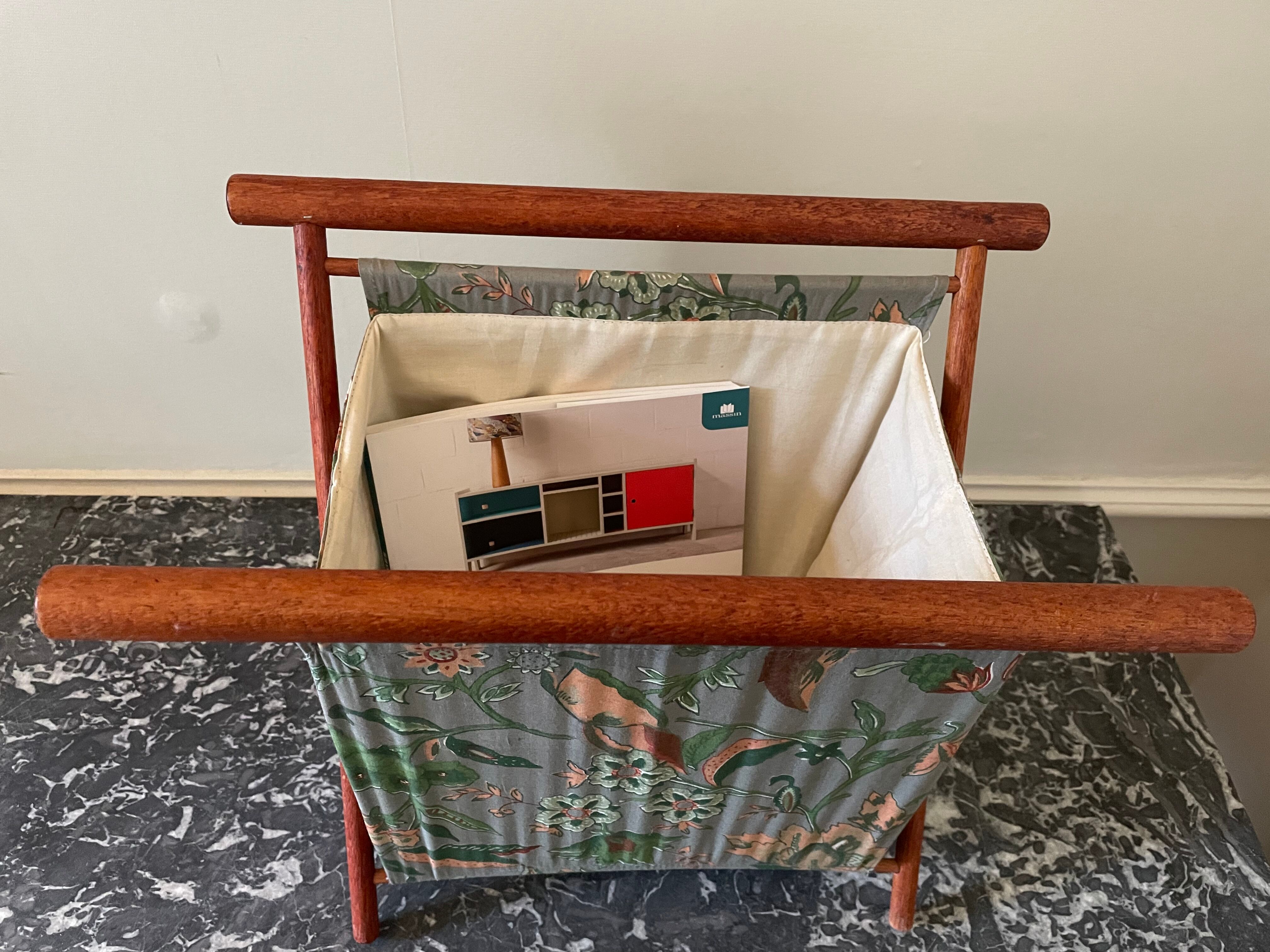 Wood and fabric magazine holders