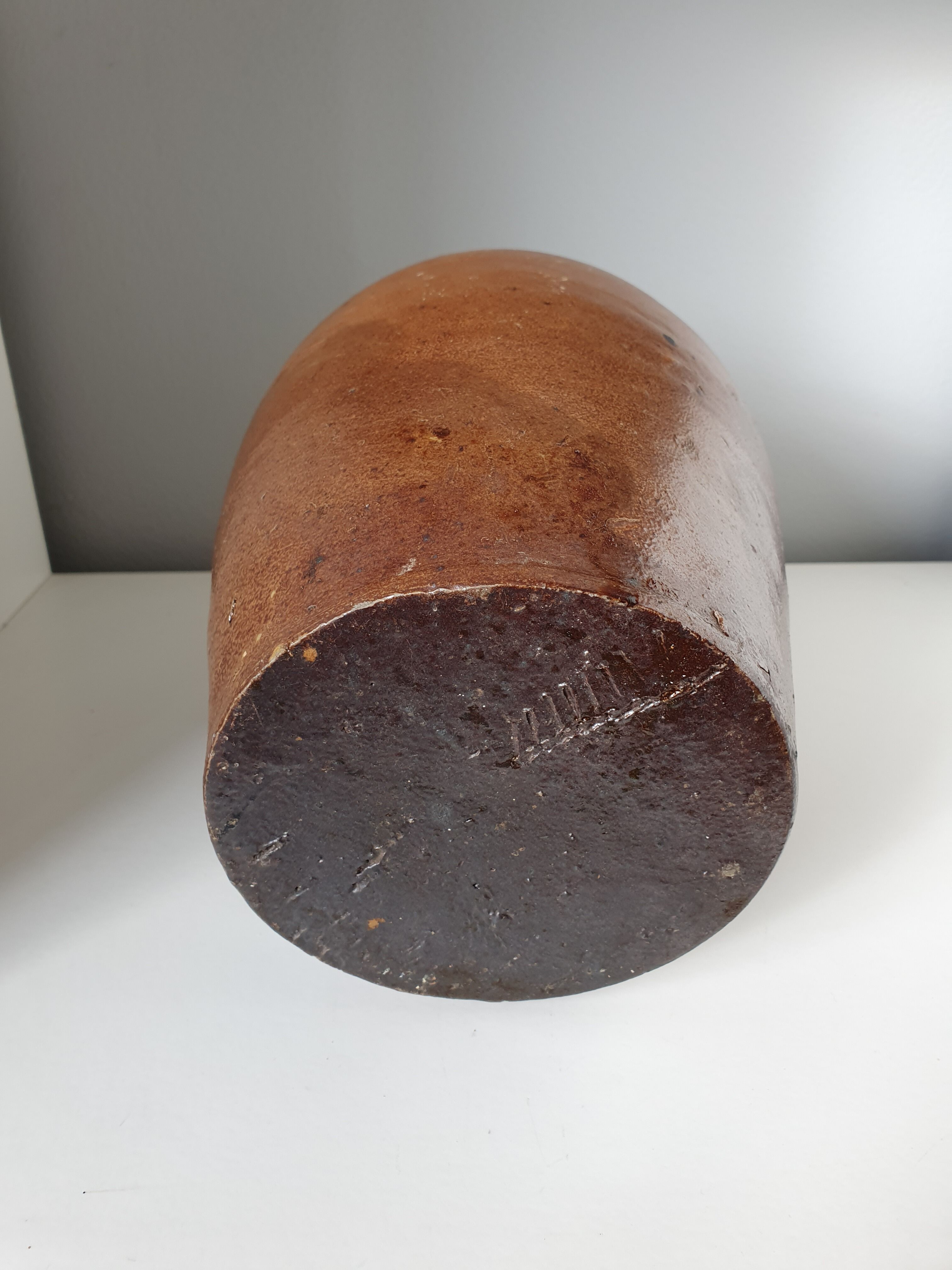 Enamelled sandstone jug