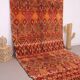 Tapis marocain vintage rare 203 x 392 cm - Tapis en laine berbère - Tapis ancien fait à la main
